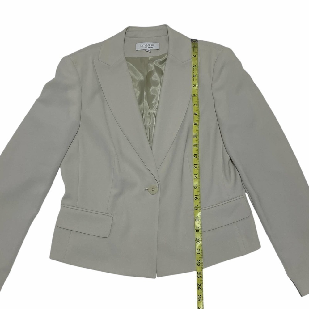 EMANUEL Single Button Beige Blazer Jacket - Picture 7 of 13
